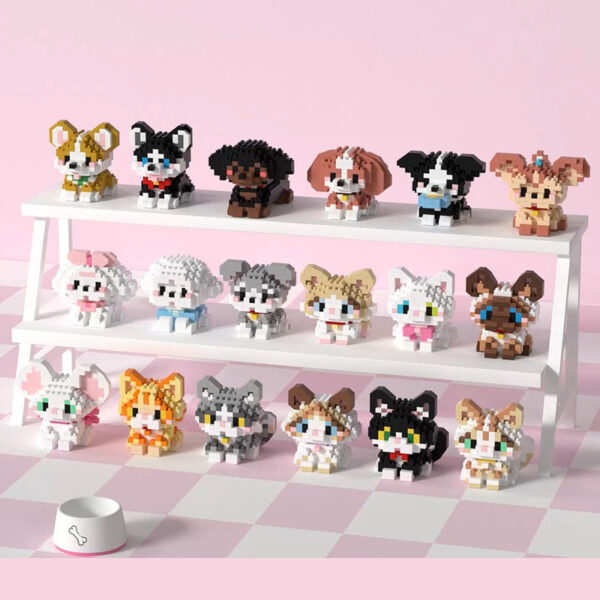 cute dog micro building block set - Image 2