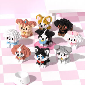 cute dog micro building block set